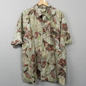 Vintage 90s Tori Richard Men's XL Hawaiian Floral Button‎ Up Shirt Cotton Lawn
